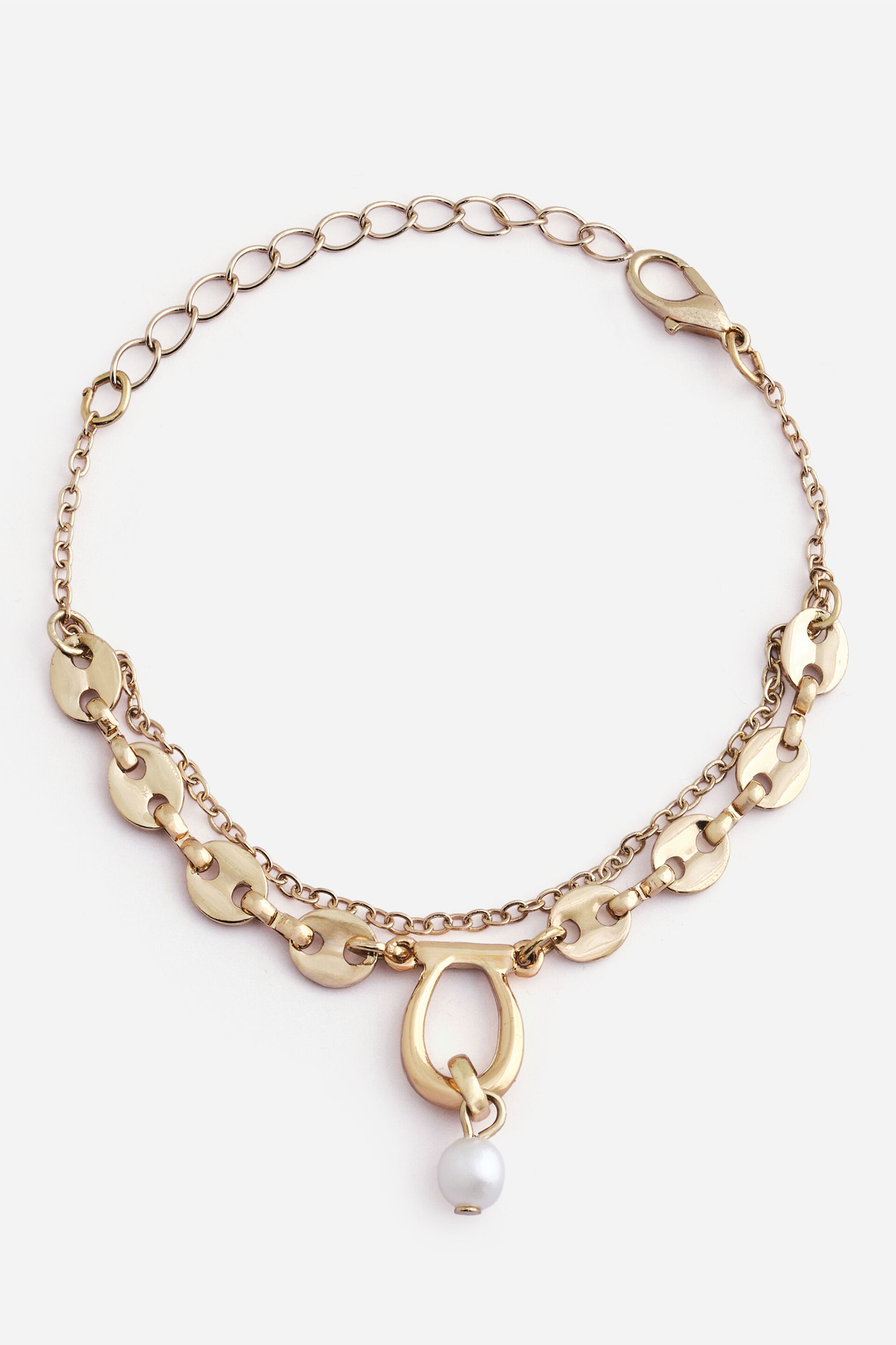 Gold Pearl Bracelet, , image 1